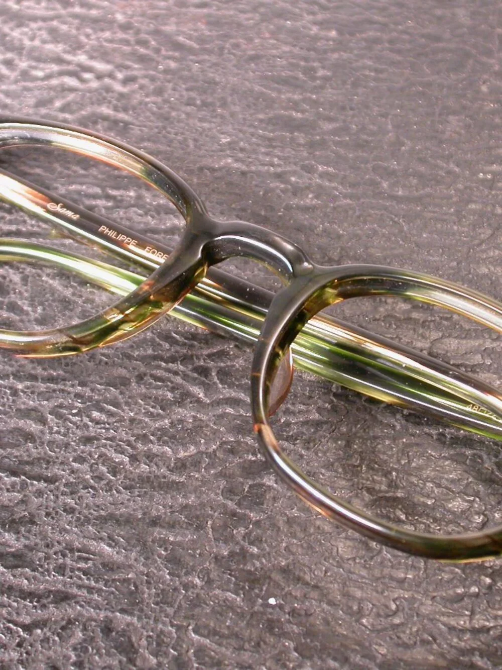 Sama Philippe Green Tortoise Stripe Eyeglasses Frames Made in Japan